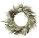 24"DIA FROSTED MIX WHITE PINE WREATH - TT GREEN/WHITE