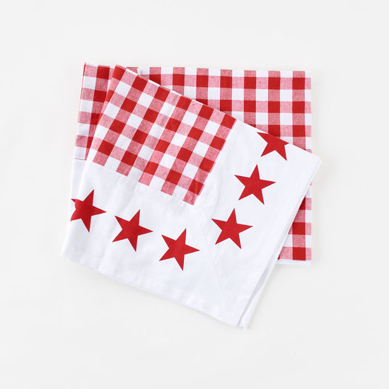 Gingham w/Star Border Picnic Cloth - 52" x 52"