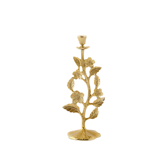 Floral Candelabra Gold Plated Aluminum