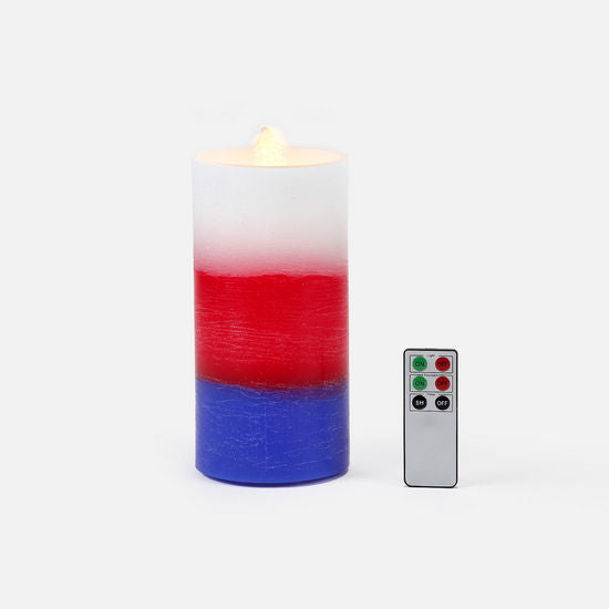 Red, White, and Blue Water Wick Candle w/Remote