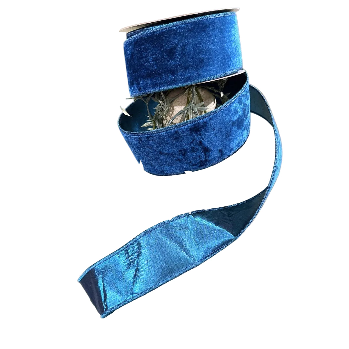 Velvet Metallic Dupion Fused Blue-2.5x10yd
