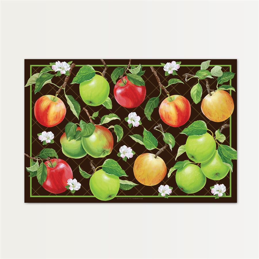 Festive Apple Painting Paper Placemat Set