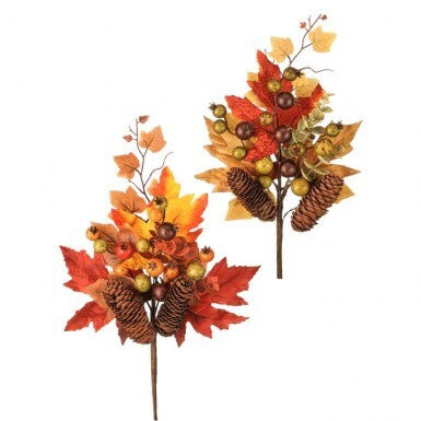 16"Autumnmaple Leaf/Cone/Bry Pick