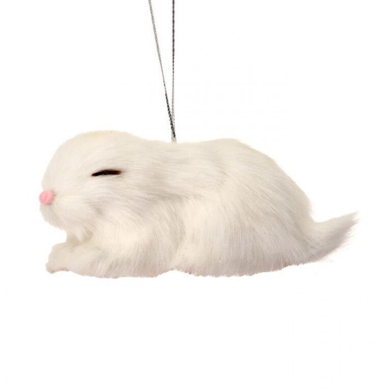 5" Sleeping Fur Rabbit Ornament