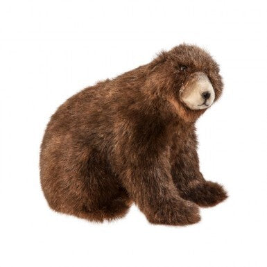 10" Stuffed Sitting Faux Fur Brown Bear