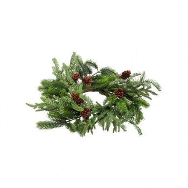 Real Touch Norfolk Spruce Juniper Candle Ring12"D6"Id