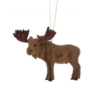 4"Fur Molded Moose Ornament