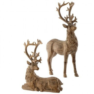 9-13" Resin Winter Chalet Deer