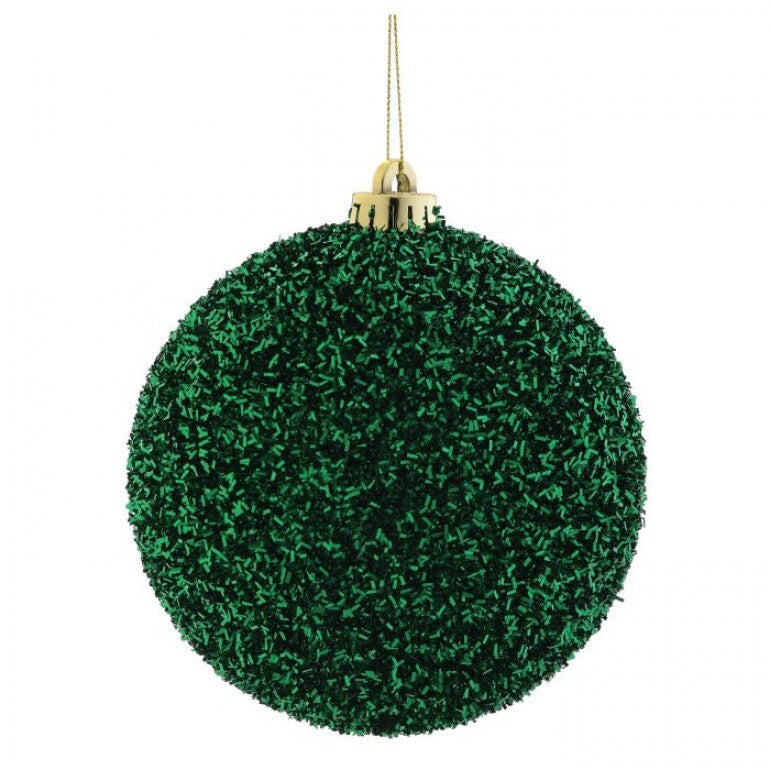140MM Tinsel Ball Ornament - Green