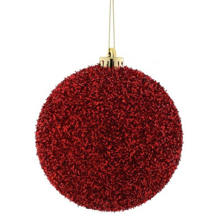 140MM Tinsel Ball Ornament - Green