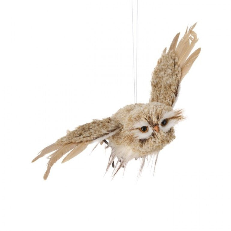 12.5" Winter Chalet Flying Owl