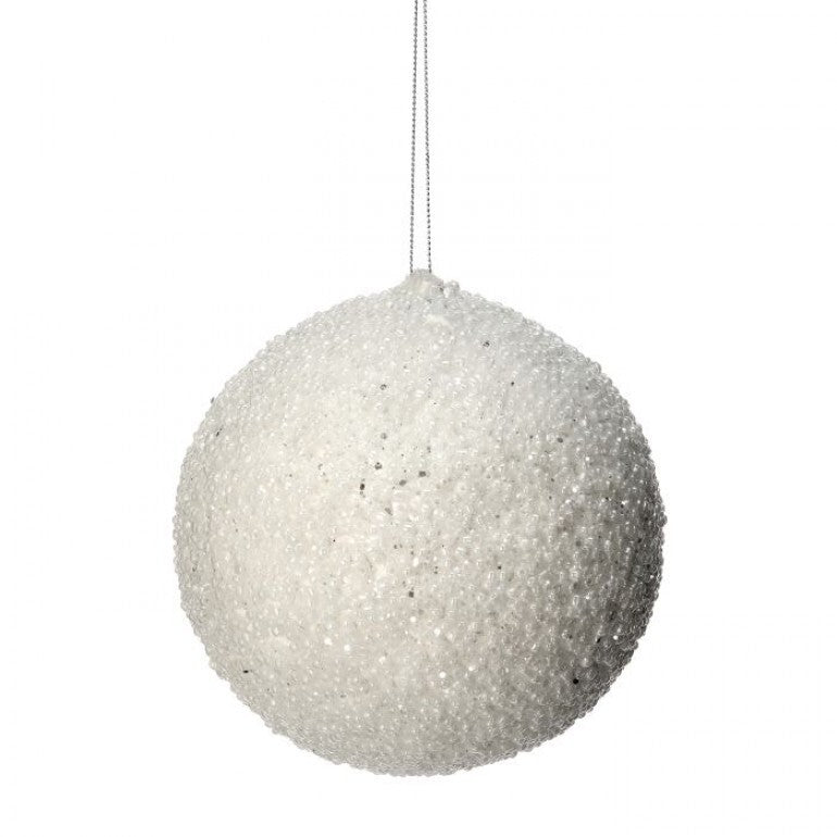 4.5" Pearl Glitter Ball Ornament