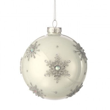 4" Opulent Snowflake Ball Ornament