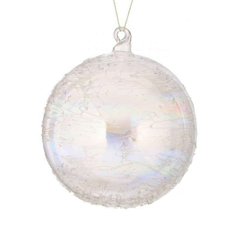 6" Etched Glass Ball Ornament
