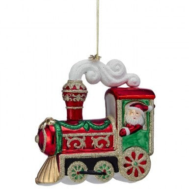 5.5" Glass Locomotive Ornament