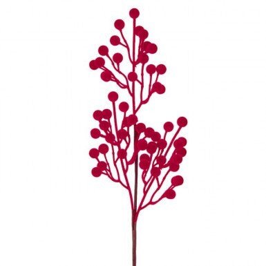 24" Flocked Large Berry Spray
