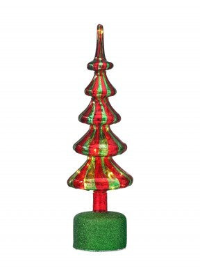 15" LED/Battery/Timer Glass Tree Table Piece