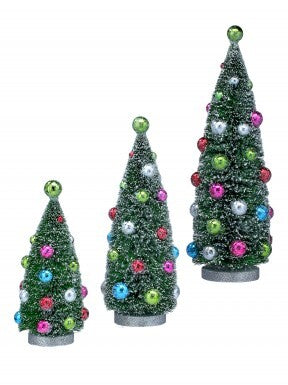 9-15" Retro Ball Sisal Tree Set