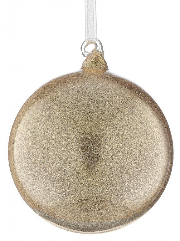 4" Glass Glitter Ball Ornament