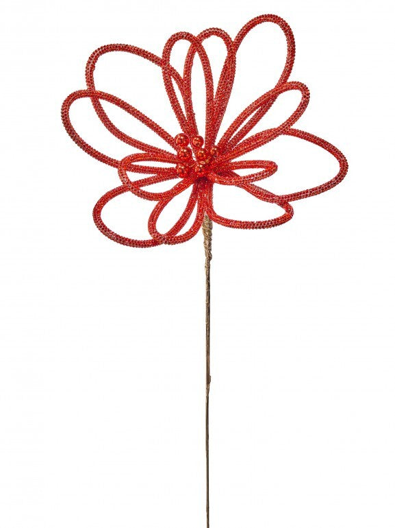 23" Jewel Open Petal Flower Stem