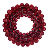 28" Red Matte Shiny Pearl Ball Wreath UV