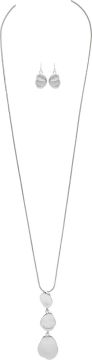 Silver Triple Silver Drop 30" Long Necklace