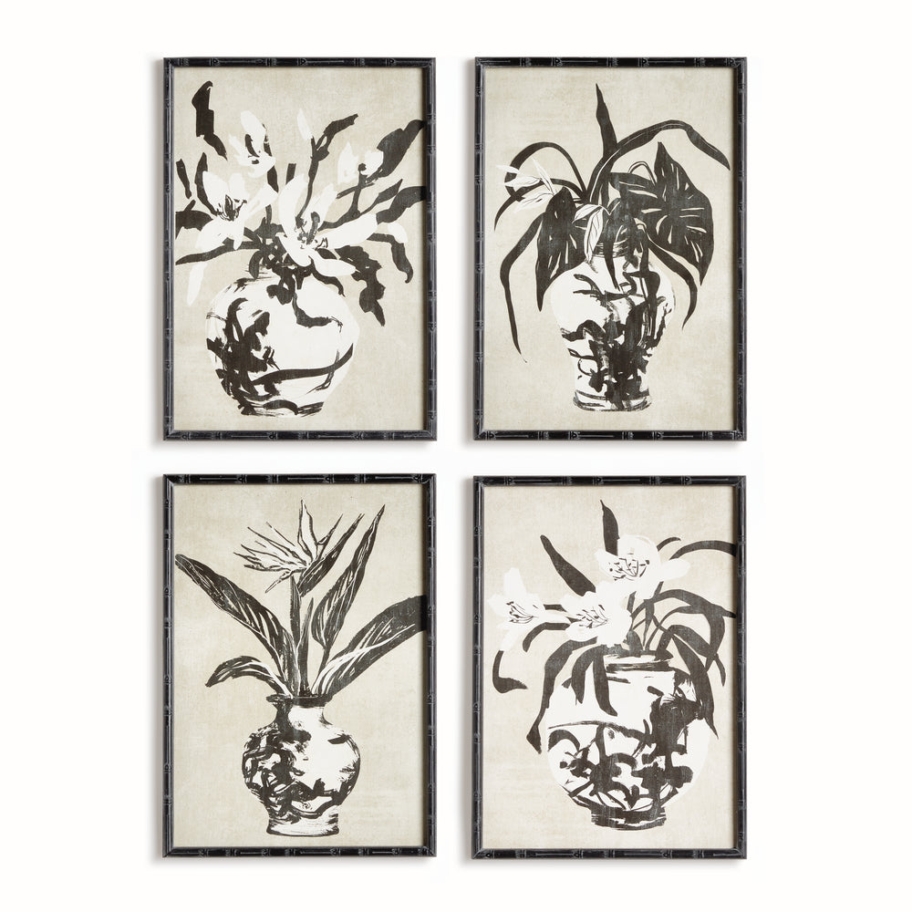Chinoiserie Noir Prints SOLD AS SET OF 4