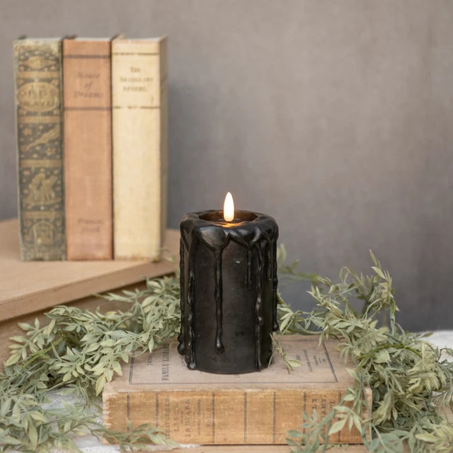 5" Black 3d Flame Pillar Candle