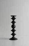 Candelero II Large Black Metal Grooved Table Candle Holder