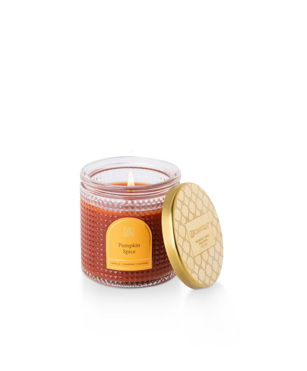 Pumpkin 6oz Textured Glass Candle