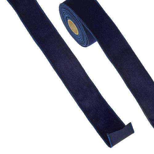 2.5" X 10 Yds Blue Velvet Wired Ribbon *