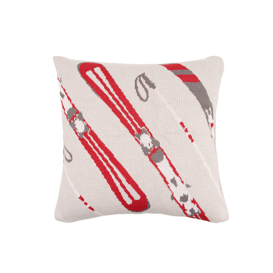 Ski Pattern Indoor/Outdoor Knit Pillow