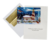 Lighthouse at Christmas Christmas Cards