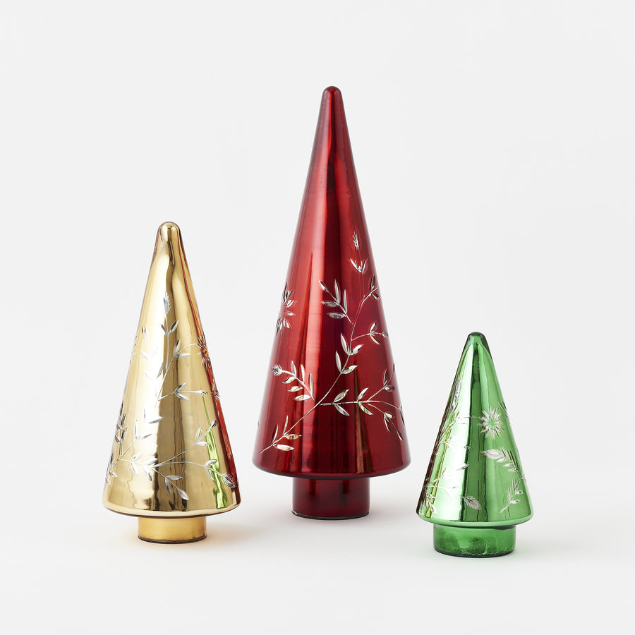 Etched Glass Cone Tree