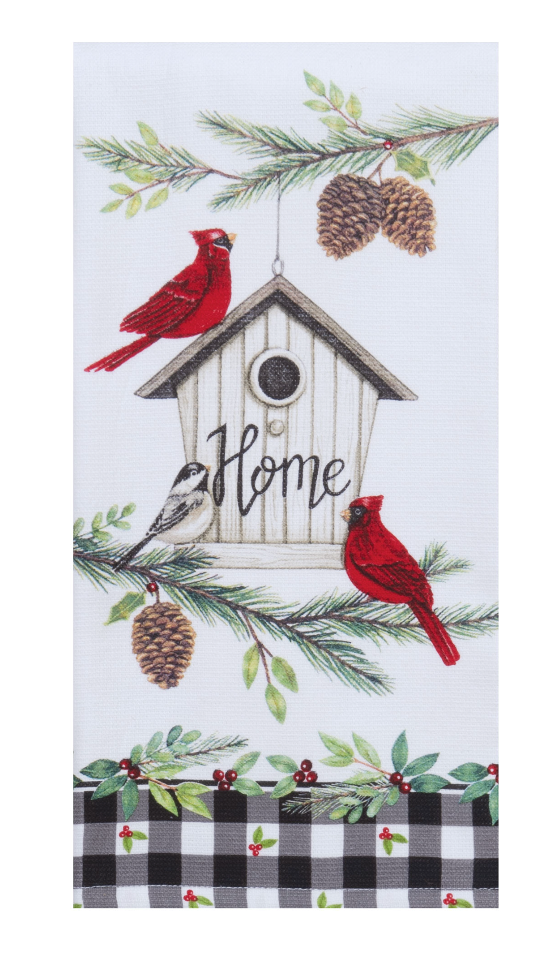 Birdhouse "Home" Winter Terry Kitchen Towel