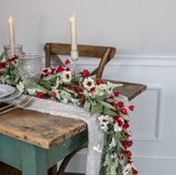 5' WHITE DAISY & RED HEATHER GARLAND