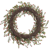 24"  Snowed  Berry Wreath  - Red