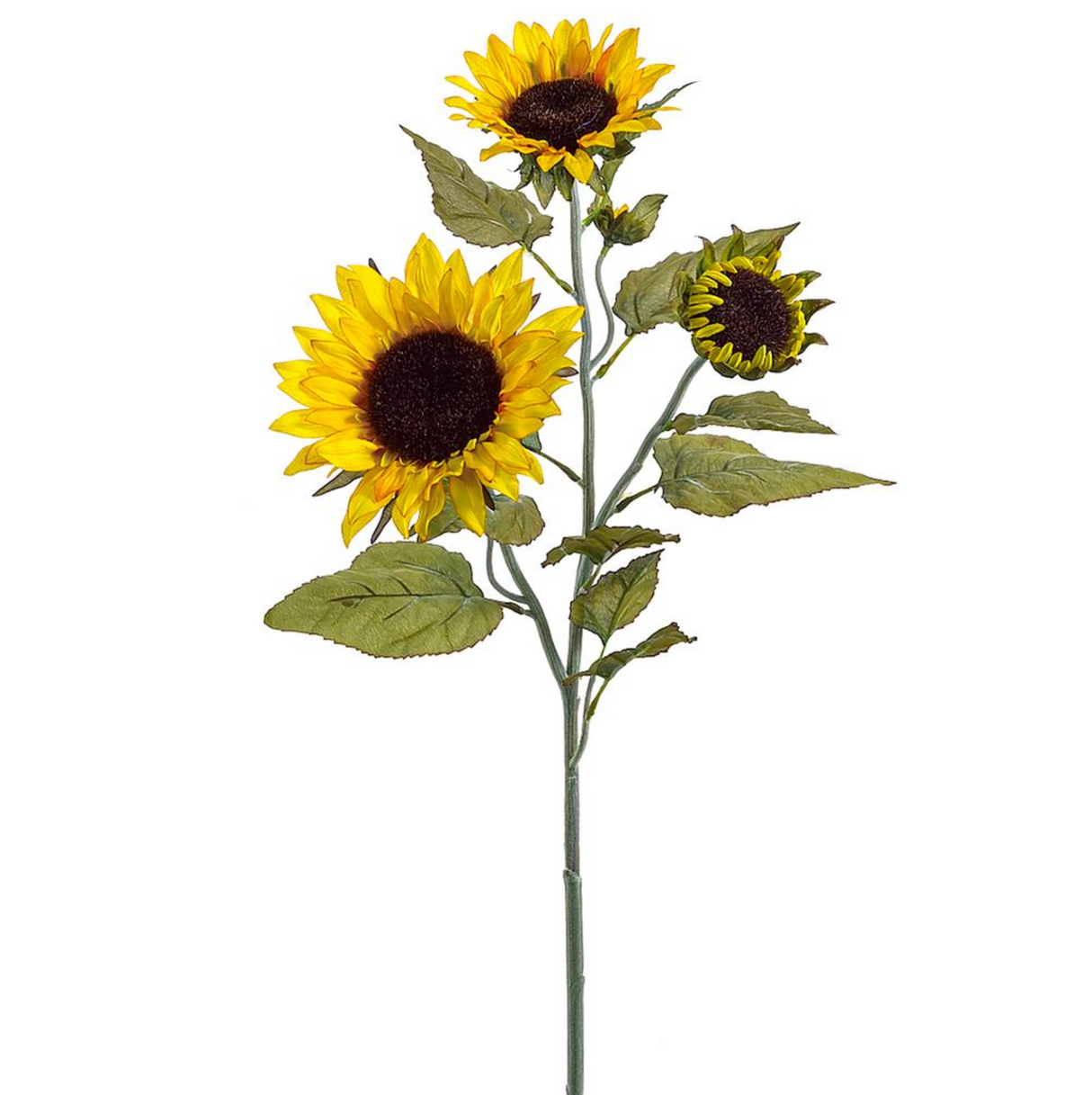 32" SUNFLOWER SPRAY - Yellow + Gold