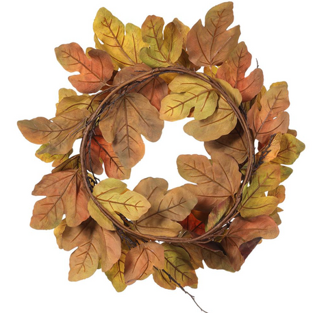 28" FIG LEAF WREATH - Burgundy