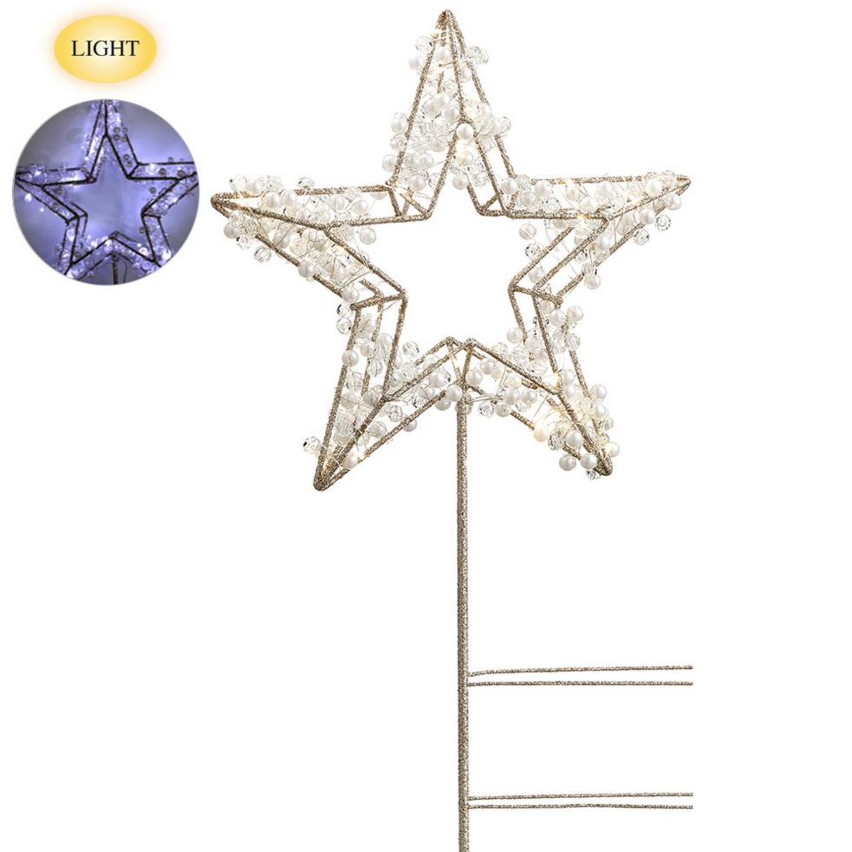 20"Gl.Pearl Star Tr.Topper W/L