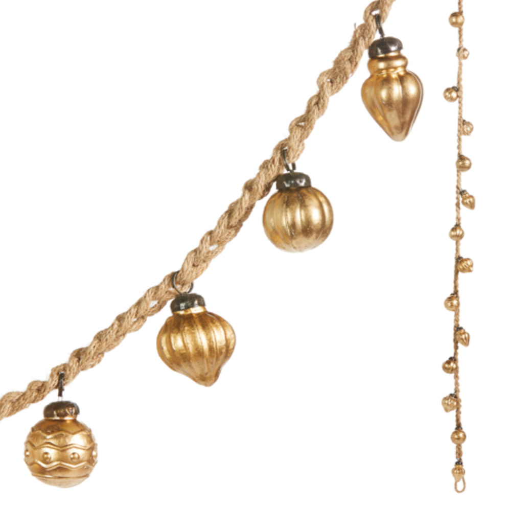 6' Gold Ornament Rope Garland