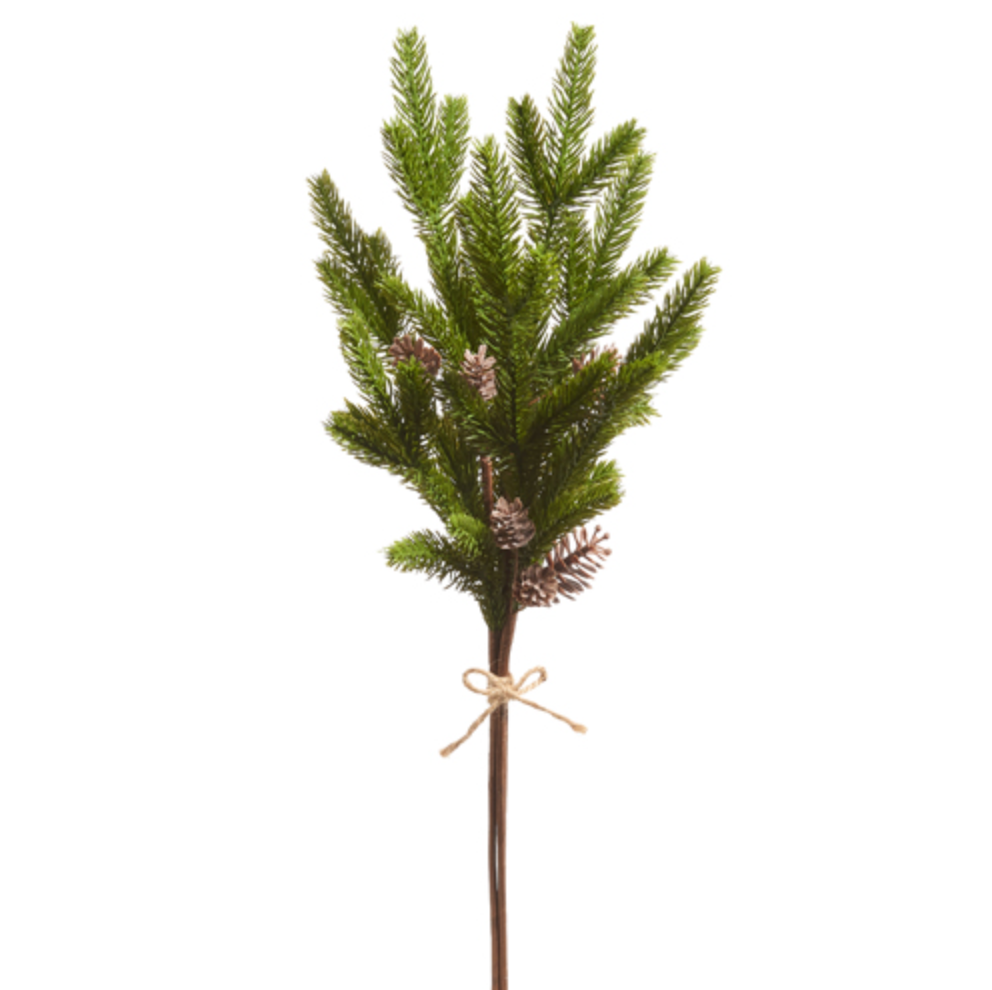 22.5" Evergreen and Mini Pinecone Bundle