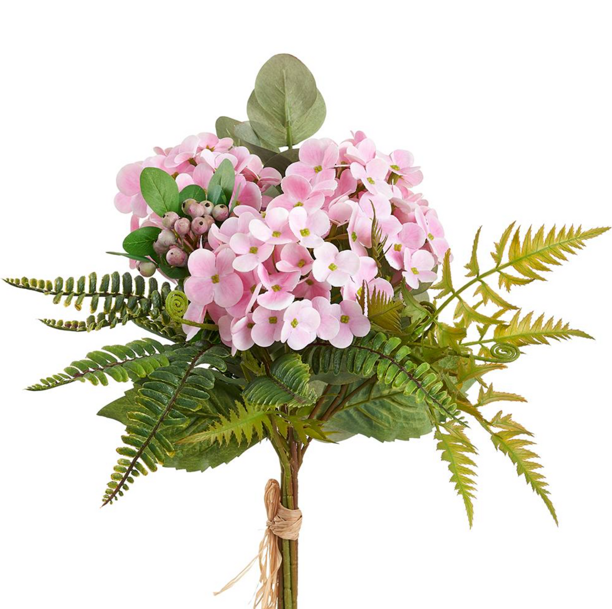 Hydrangea Fern Bouquet - Light Pink