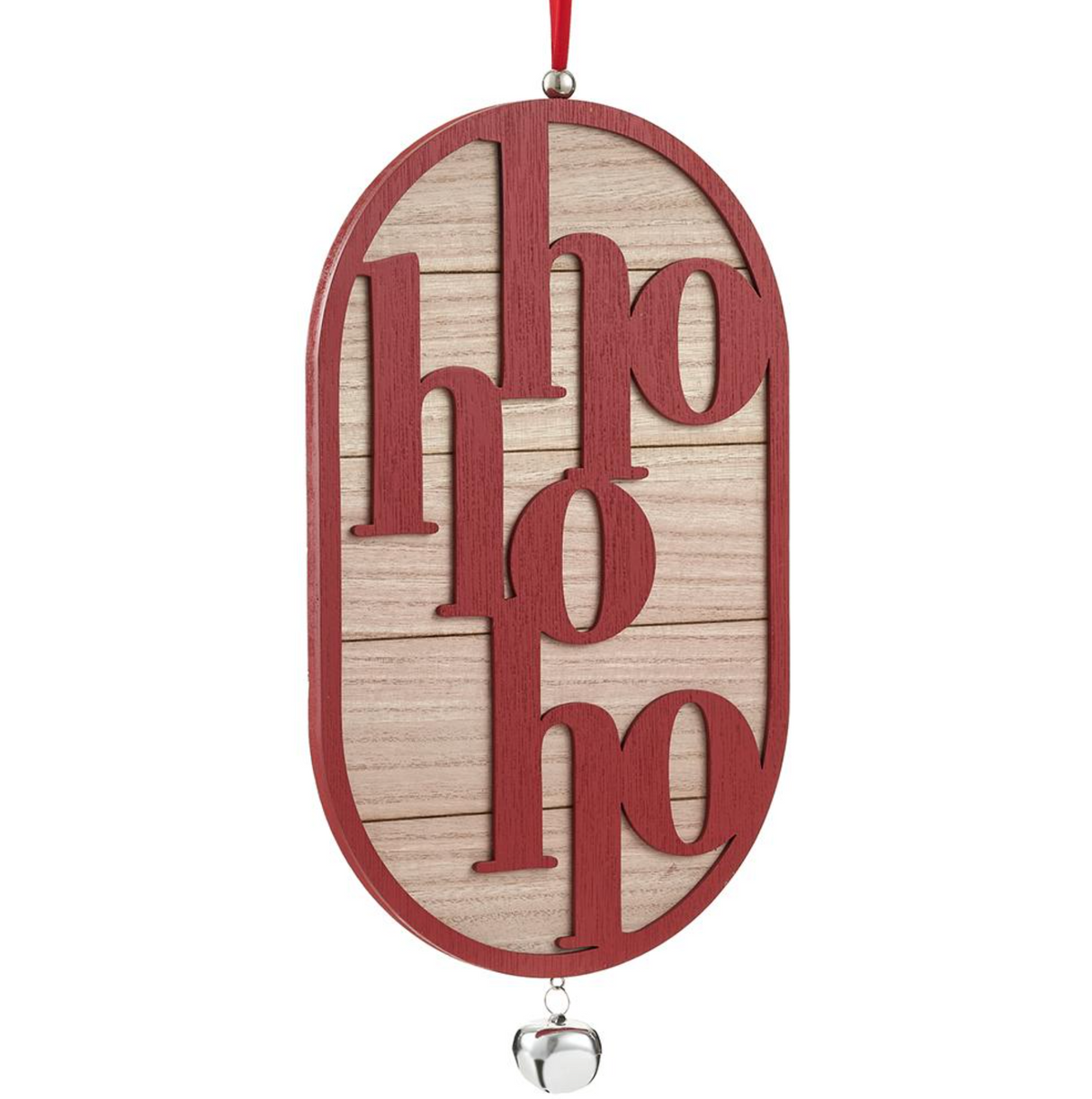 14" HO HO HO WALL DECOR - RED