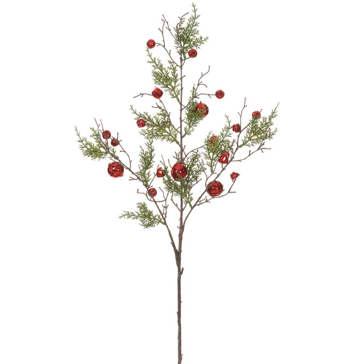 40" PINE/RED JINGLE BELLS SPRAY