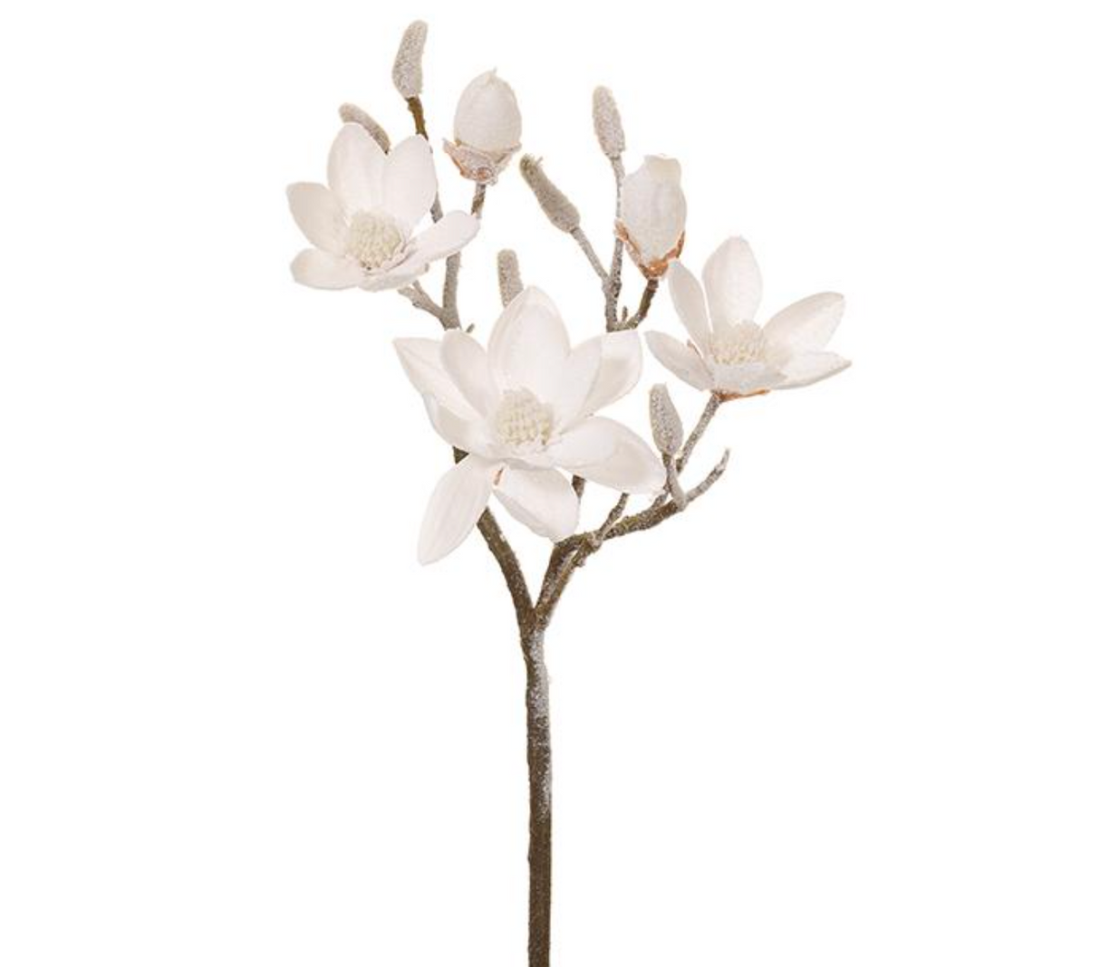 35" SNOWED MAGNOLIA SPRAY -  White