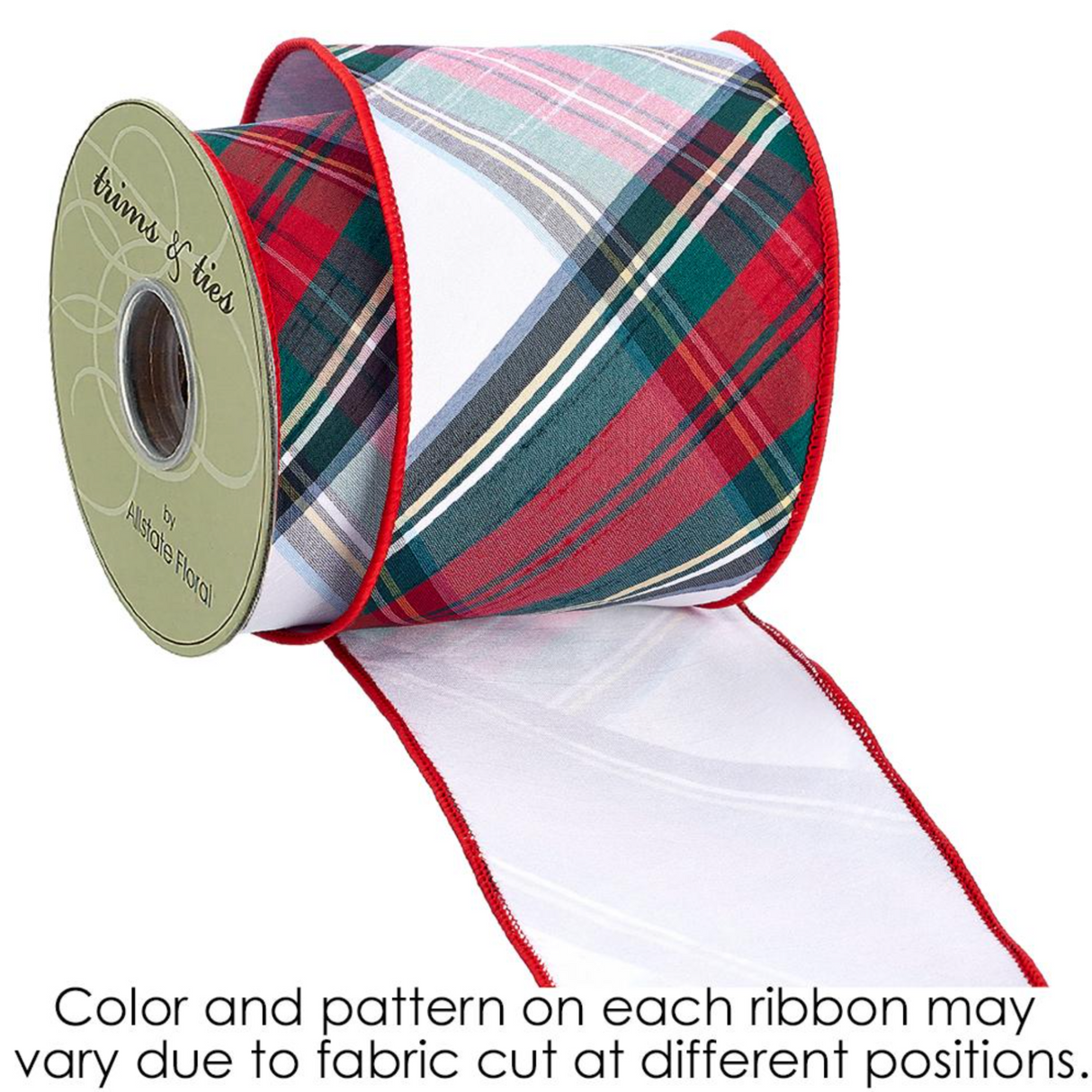 4"WX10YD PLAID DUPION RIBBON *