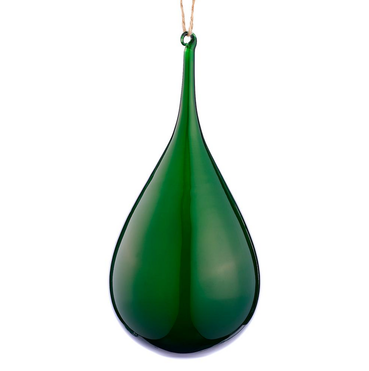 6.5"GLASS TEARDROP ORNAMENT - Green