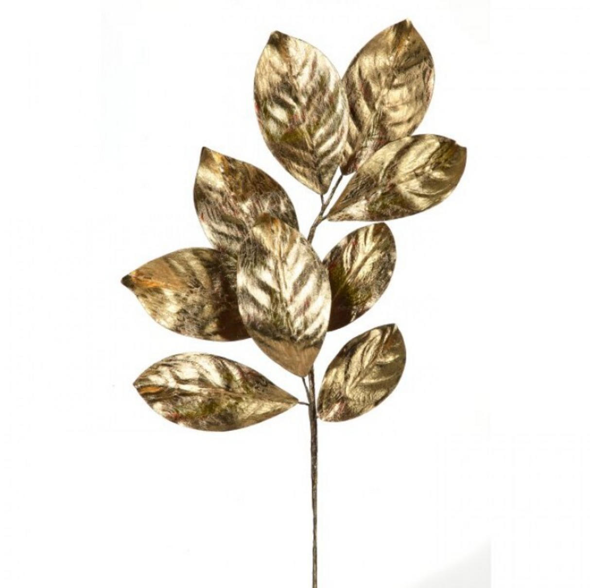 24" METALLIC MAGNOLIA LEAF SPRAY - GOLD