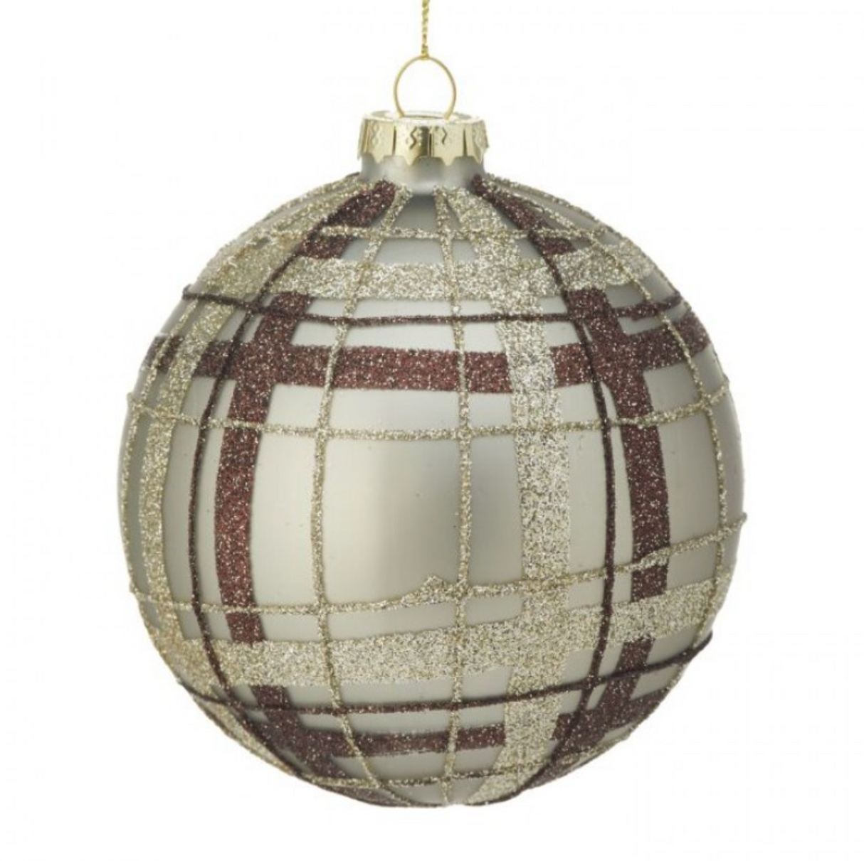 4:GLS PLAID REGENTS PARK BALL ORNAMENT